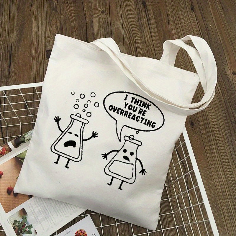 Medical Lab Design - Tas Tote Kanvas Putih Desain Laboratorium