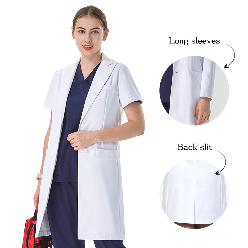 Medical Lab Hospital - Jas Lab Putih Kerah Lapel Berkualitas