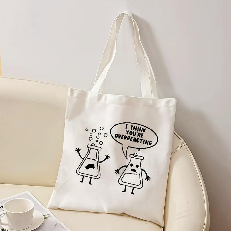 Tas Tote Kanvas Putih Desain L - Medical Lab Design ulasan dan harga