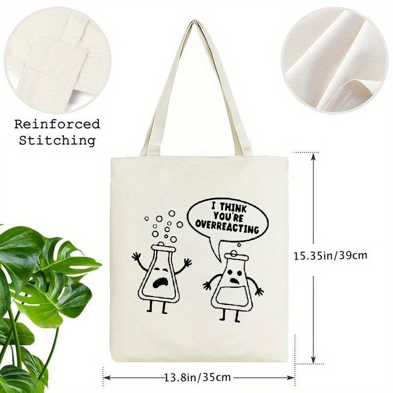 Tas Tote Kanvas Putih Desain L - Medical Lab Design ulasan dan harga