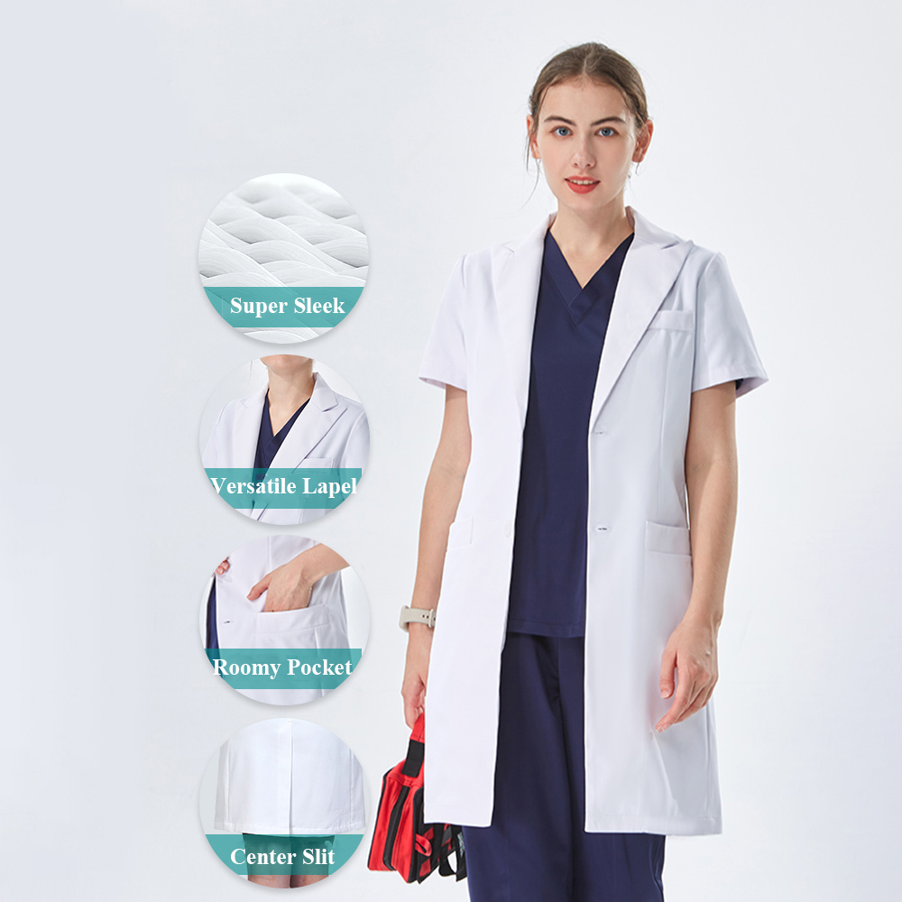 Jas Lab Putih Kerah Lapel Berk - Medical Lab Hospital ulasan dan harga